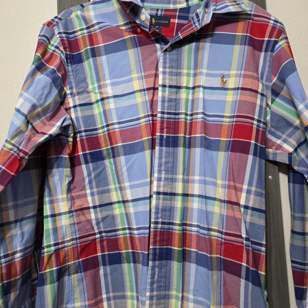 Ralph Lauren Men's Colorful Plaid Button Down Shirt